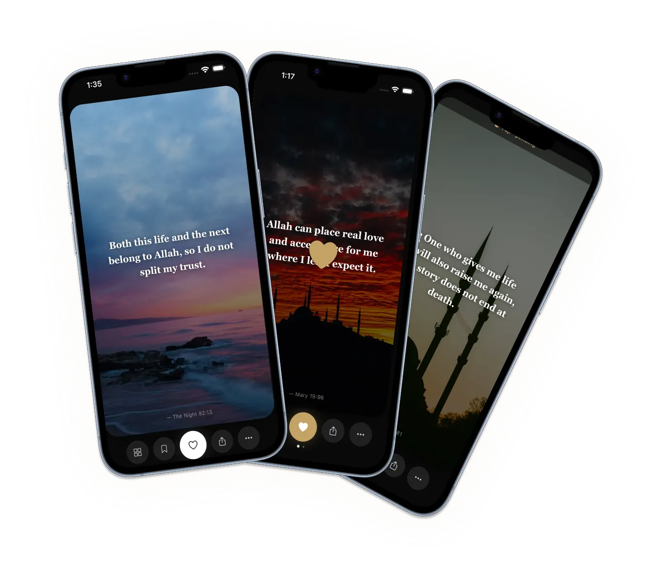 Crescently app screens