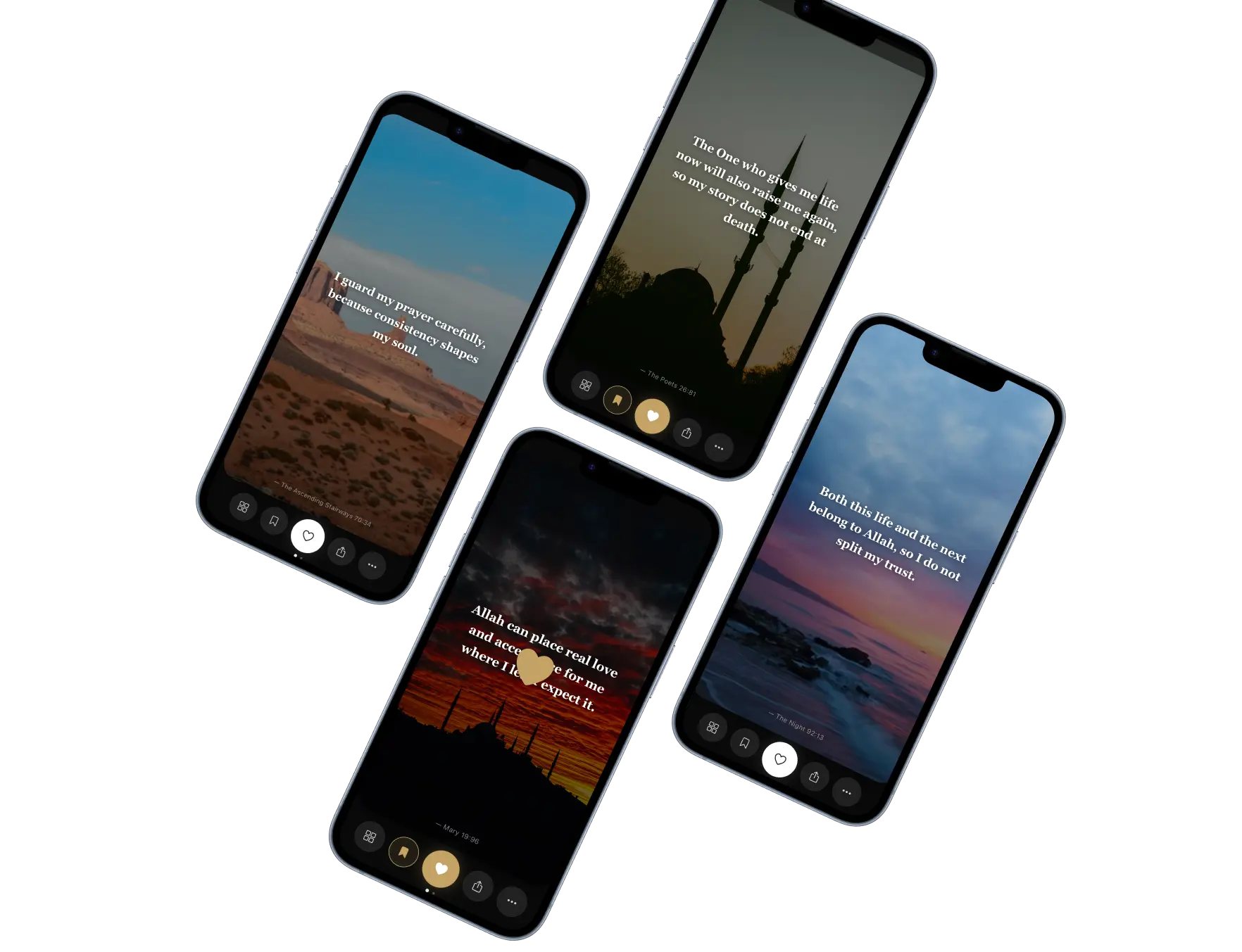 Crescently app screens